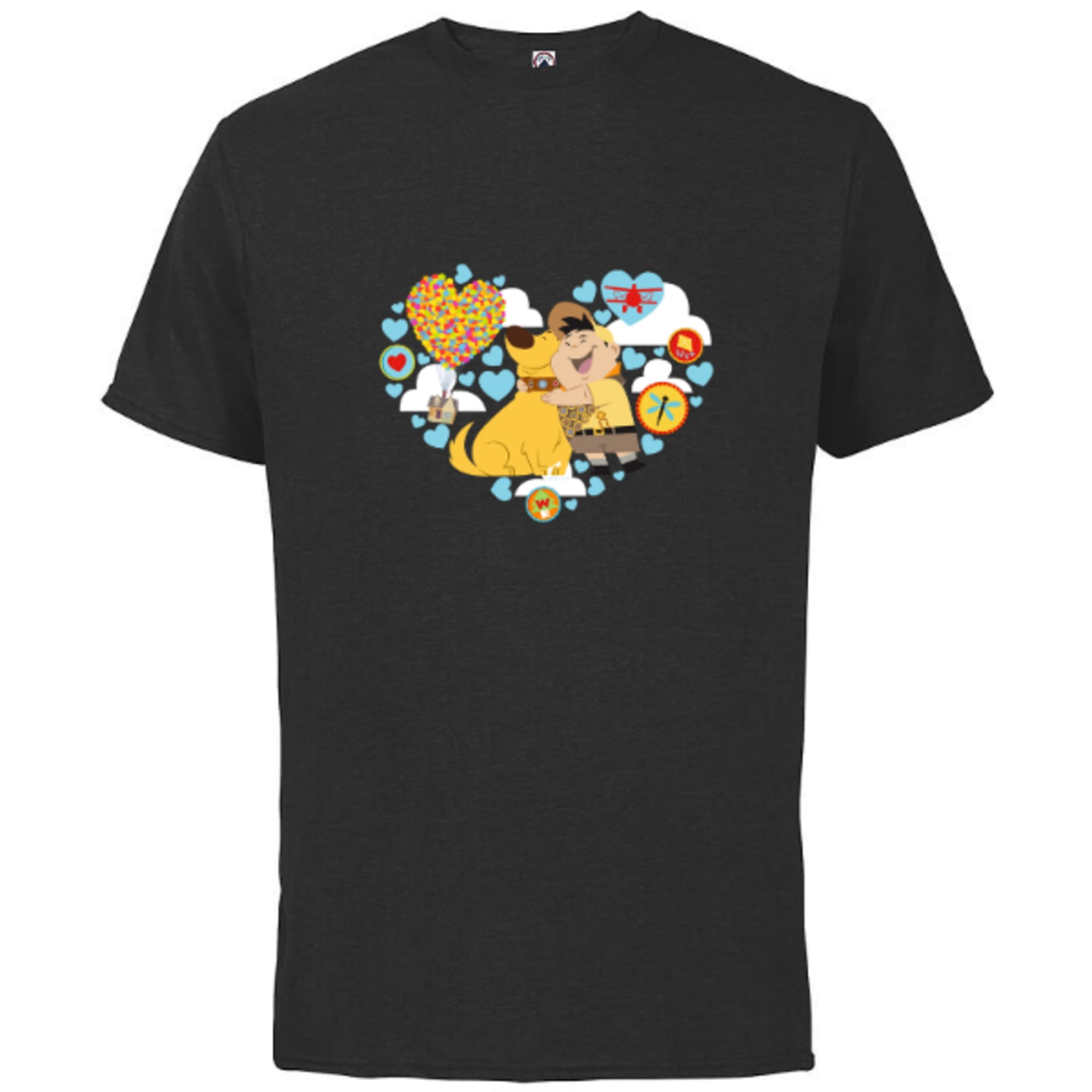 Disney and Pixarâs Up Russel and Dug Heart - Short Sleeve Cotton T-Shirt for Adults - Customized 