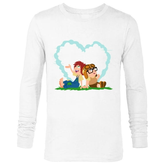 Disney and Pixar’s Up Young Carl and Ellie Dreaming - Long Sleeve T-Shirt for Men - Customized-White