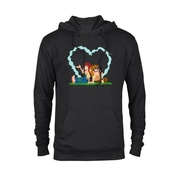 Disney and Pixar’s Up Young Carl and Ellie Dreaming - Pullover Hoodie for Adults - Customized-Black