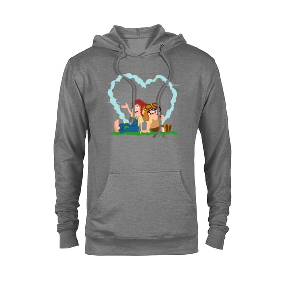 Disney and Pixar’s Up Young Carl and Ellie Dreaming - Pullover Hoodie for Adults - Customized-Graphite Heather