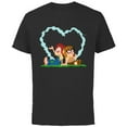thumbnail image 1 of Disney and Pixar’s Up Young Carl and Ellie Dreaming - Short Sleeve Cotton T-Shirt for Adults - Customized-Black, 1 of 5
