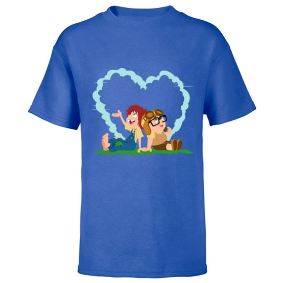 Disney and Pixar’s Up Young Carl and Ellie Dreaming - Short Sleeve T-Shirt for Kids - Customized-Royal