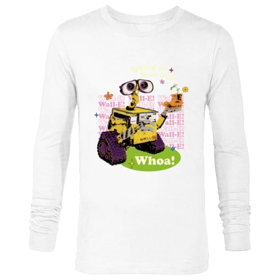 Disney and Pixar’s WALL-E Easter Spring in Your Step Whoa! - Long Sleeve T-Shirt for Men - Customized-White