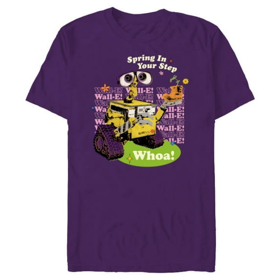 Disney and Pixar’s WALL-E Easter Spring in Your Step Whoa! - Short Sleeve Blended T-Shirt for Adults - Customized-Purple