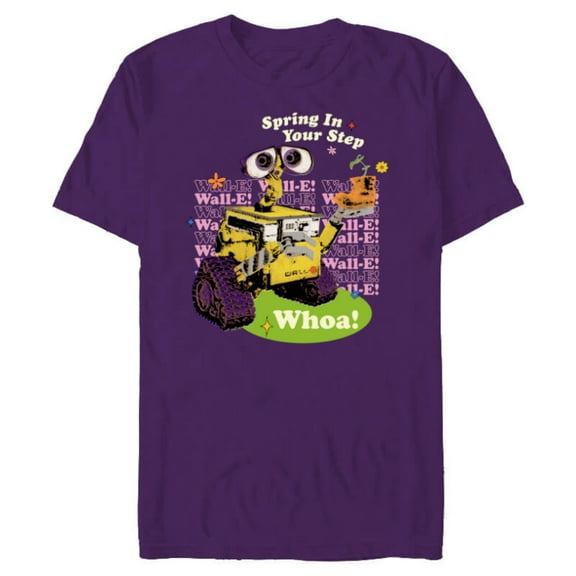 Disney and Pixar’s WALL-E Easter Spring in Your Step Whoa! - Short Sleeve Blended T-Shirt for Adults - Customized-Purple