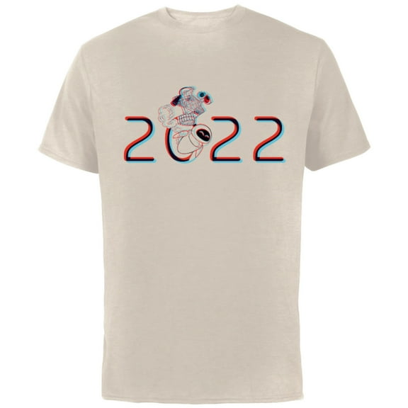 Disney and Pixar’s WALL-E and EVE 2022 - Short Sleeve Cotton T-Shirt for Adults - Customized-Natural