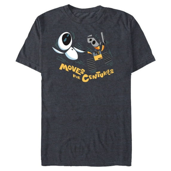 Disney and Pixar’s Wall-E and EVE Moves for Centuries - Short Sleeve Blended T-Shirt for Adults - Customized-Navy Heather