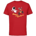thumbnail image 1 of Disney and Pixar’s Wall-E and EVE Moves for Centuries - Short Sleeve Cotton T-Shirt for Adults - Customized-Red, 1 of 5