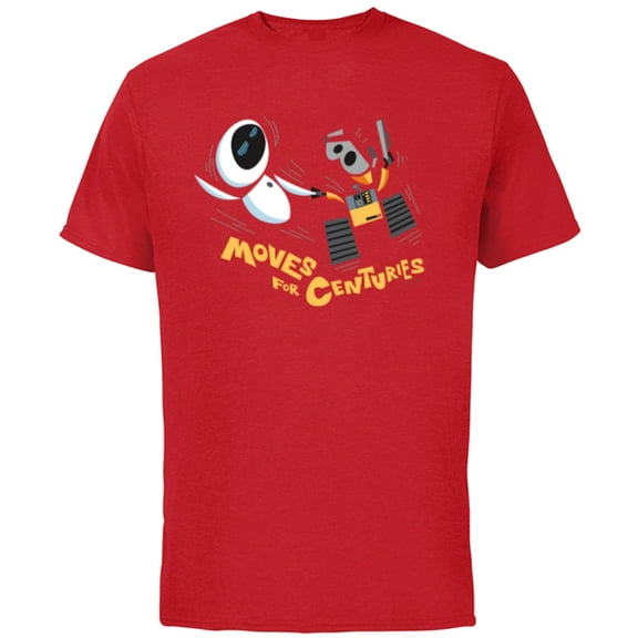 Disney and Pixar’s Wall-E and EVE Moves for Centuries - Short Sleeve Cotton T-Shirt for Adults - Customized-Red