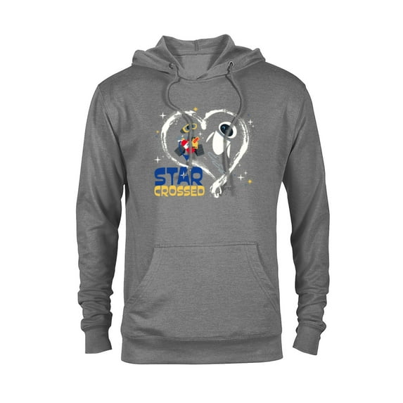 Disney and Pixar’s Wall-E and EVE Star Crossed Heart - Pullover Hoodie for Adults - Customized-Graphite Heather