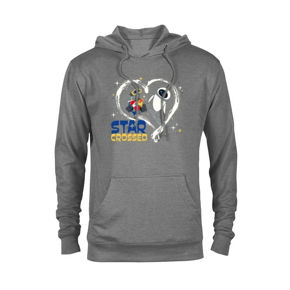 Disney and Pixar’s Wall-E and EVE Star Crossed Heart - Pullover Hoodie for Adults - Customized-Graphite Heather