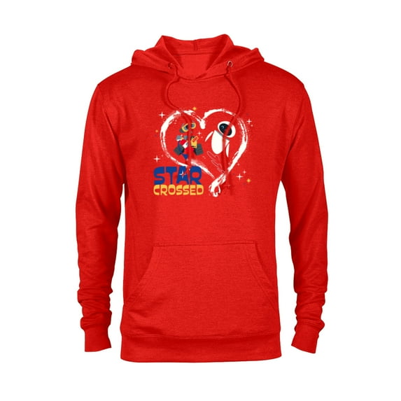 Disney and Pixar’s Wall-E and EVE Star Crossed Heart - Pullover Hoodie for Adults - Customized-Red Heather