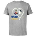 thumbnail image 1 of Disney and Pixar’s Wall-E and EVE Star Crossed Heart - Short Sleeve Cotton T-Shirt for Adults - Customized-Athletic Heather, 1 of 5