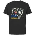 thumbnail image 1 of Disney and Pixar’s Wall-E and EVE Star Crossed Heart - Short Sleeve Cotton T-Shirt for Adults - Customized-Black, 1 of 5
