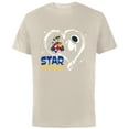 thumbnail image 1 of Disney and Pixar’s Wall-E and EVE Star Crossed Heart - Short Sleeve Cotton T-Shirt for Adults - Customized-Natural, 1 of 5