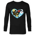 thumbnail image 1 of Disney and Pixar’s Wall-E and Eve Heart Valentine’s Day - Long Sleeve T-Shirt for Men – Customized-Black, 1 of 5