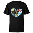 thumbnail image 1 of Disney and Pixar’s Wall-E and Eve Heart Valentine’s Day - Short Sleeve T-Shirt for Kids – Customized-Black, 1 of 5