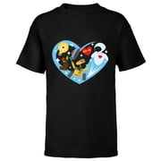 Disney and Pixar s Wall-E and Eve Heart Valentine s Day - Short Sleeve T-Shirt for Kids   Customized-Black
