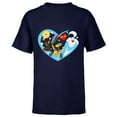 thumbnail image 1 of Disney and Pixar’s Wall-E and Eve Heart Valentine’s Day - Short Sleeve T-Shirt for Kids – Customized-Navy, 1 of 5