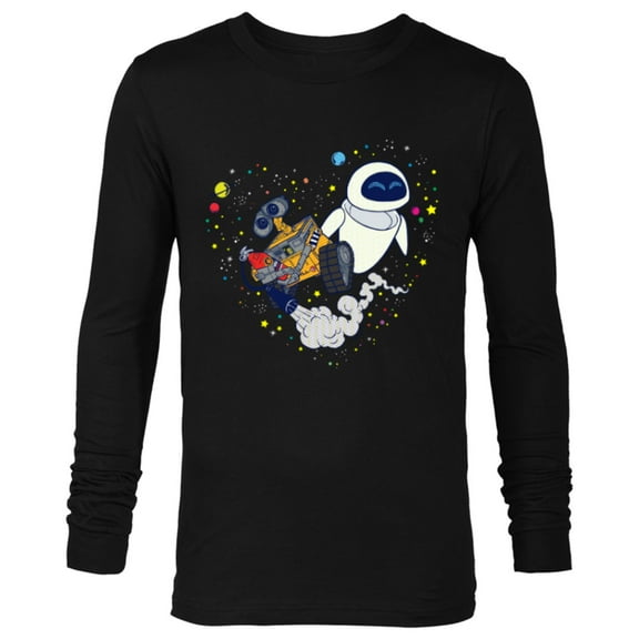 Disney and Pixar’s Wall-E and Eve Planetary Heart - Long Sleeve T-Shirt for Men - Customized-Black