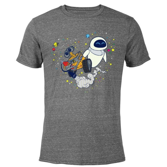 Disney and Pixar’s Wall-E and Eve Planetary Heart - Short Sleeve Blended T-Shirt for Adults - Customized-Dark Heather