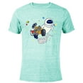 thumbnail image 1 of Disney and Pixar’s Wall-E and Eve Planetary Heart - Short Sleeve Blended T-Shirt for Adults - Customized-Ocean Blue, 1 of 5