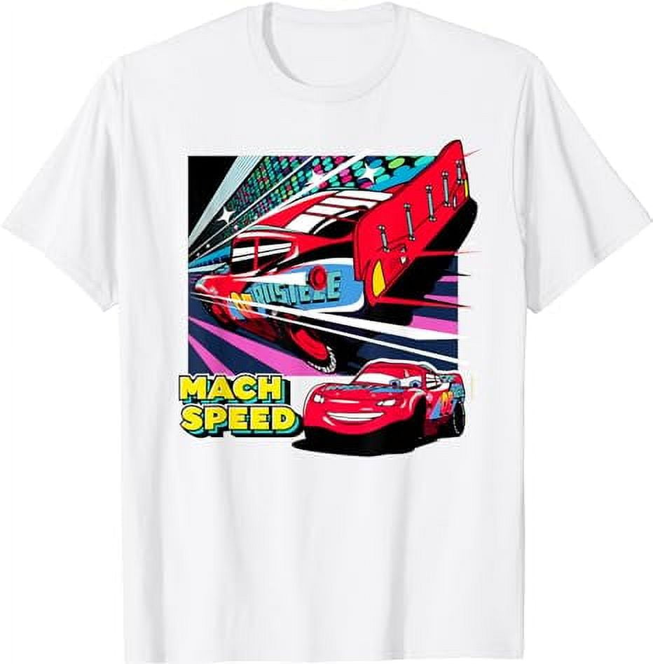 Disney and Pixars Cars Mach Speed Lightning McQueen Racing TShirt