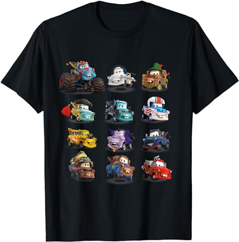 Disney and Pixars Cars Many Maters T-Shirt - Walmart.com