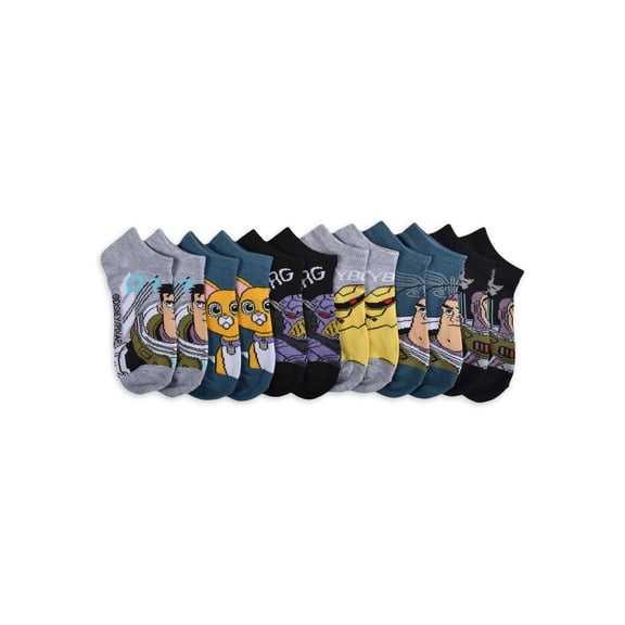 Disney by Disney Buzz Lightyear No Show Socks (Youth Large), Multi-Color (6 Pack)