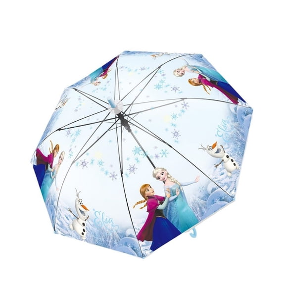 Disney Frozen Transparent Auto Open Stick Umbrella. Stylish and Very Popular. Best Gift. 8 Bones 21.6" Each is Made of Lightweight, Durable, and Break-Resistant Umbrella.