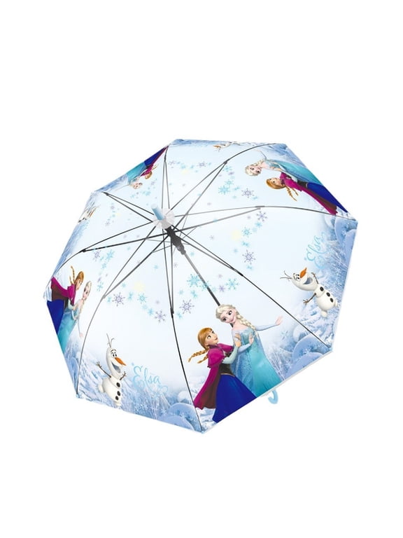 Frozen Transparent Auto Open Stick Umbrella. Stylish and Very Popular. Best Gift. 8 Bones 21.6" Each is Made of Lightweight, Durable, and Break-Resistant Umbrella.