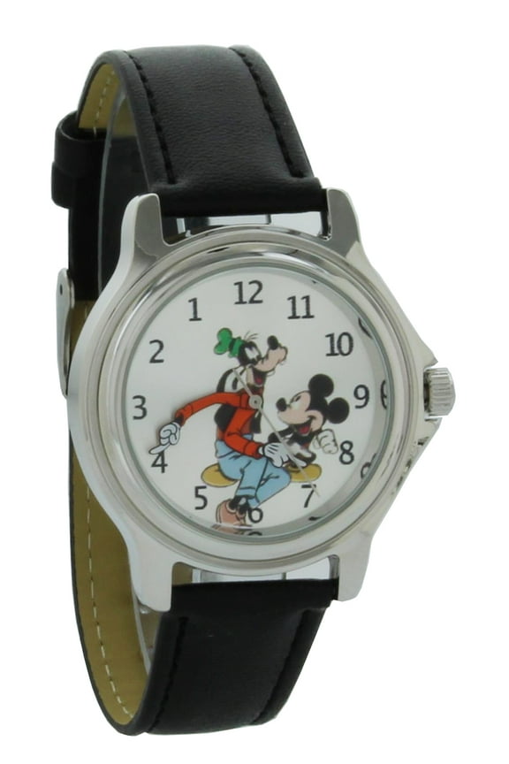 by MZ BURGER Men's 18mm Vintage Style Metal Buckle Wristwatch, Silver & Black, (GFY003)