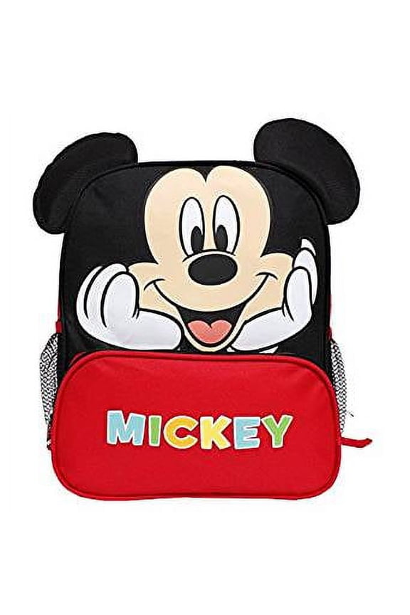 by Mickey Mouse Unisex Small Backpack, Durable, Red, 12-Inch