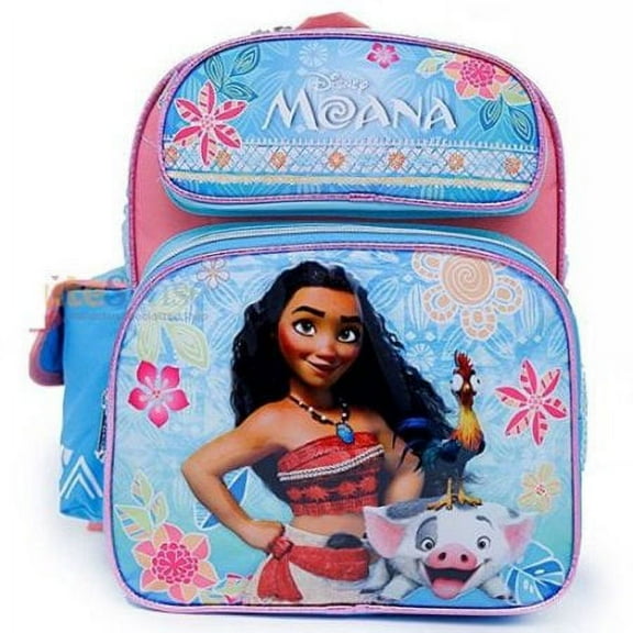 Disney by Moana Unisex Small Backpack, Blue & Pink, 12"