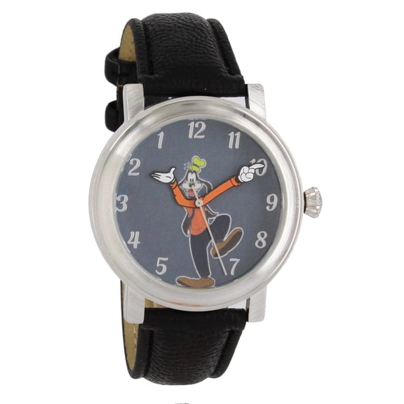 Disney by Timex Unisex 40mm Metal Leather Band Wristwatch, Black & White, (GY5001)