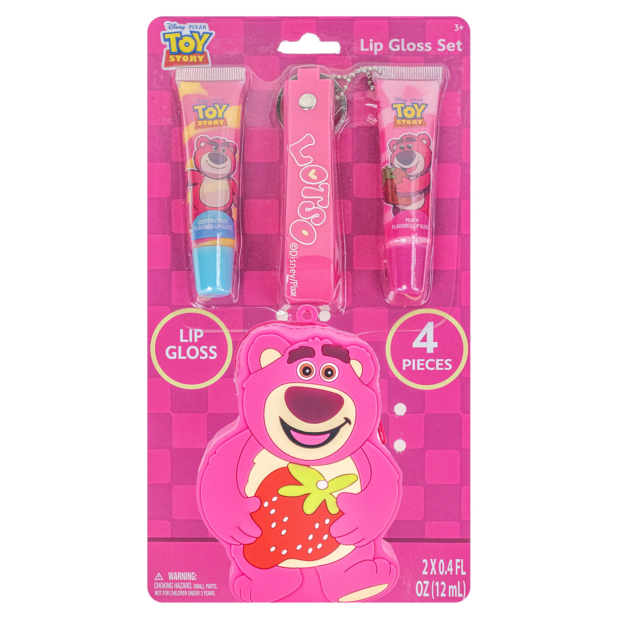 Disney Lotso Lip Gloss Set With Silicone Bag – Sweet Strawberry Scent