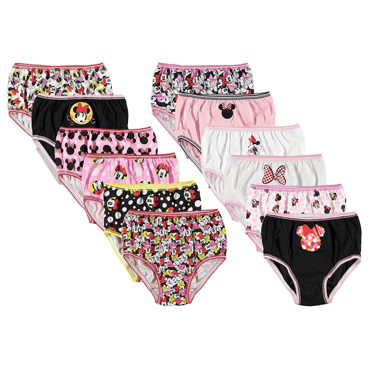 Disney girls Minnie Mouse Underwear Multipacks Briefs, Box12pk, 6 US