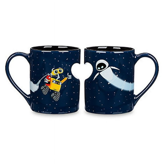 Disney parks wall-e and eve ceramic coffee mug set new with box