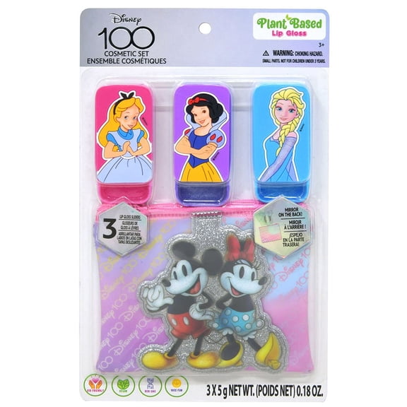 Disney's 100th 3pk Gloss in Sliding Case with Pouch on Card