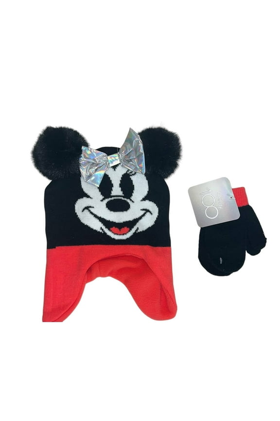 's 100th Anniversary Toddler Pom Poms and Bow Hat and Glove Set, Multicolor