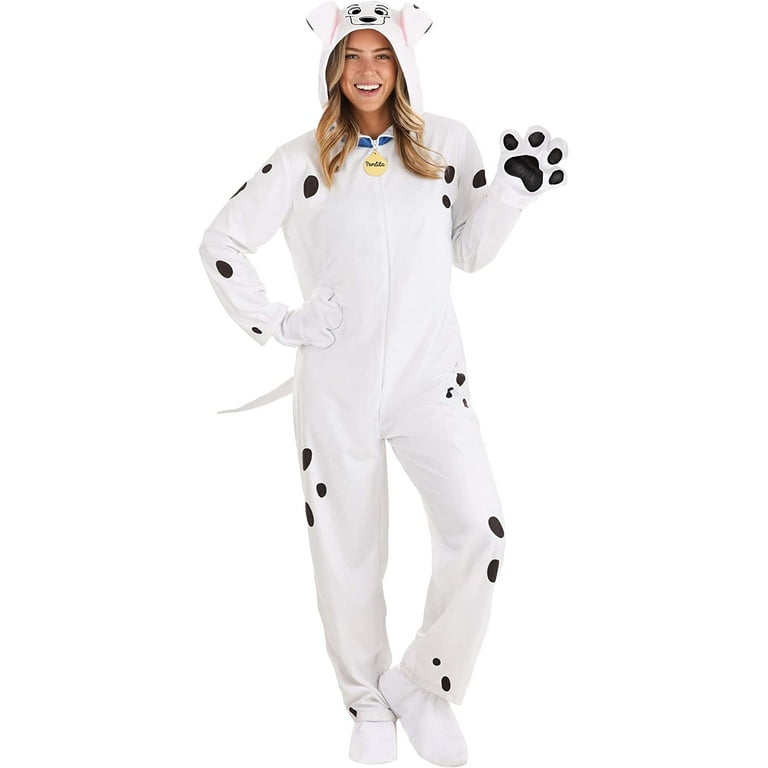 Dalmatian Costume Adult White Black Jumpsuit Dalmatian Costume Adult White Black Jumpsuit