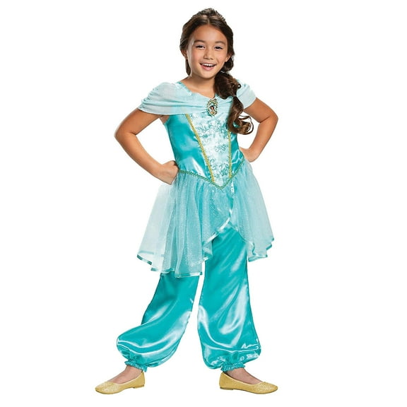 Disney's Aladdin Girls' Classic Jasmine Jumpsuit Costume - Size 7-8 - Blue