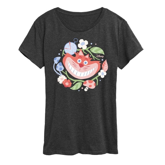 Alice in Wonderland - Cheshire Cat Circle - Women's Short Sleeve Graphic T-Shirt