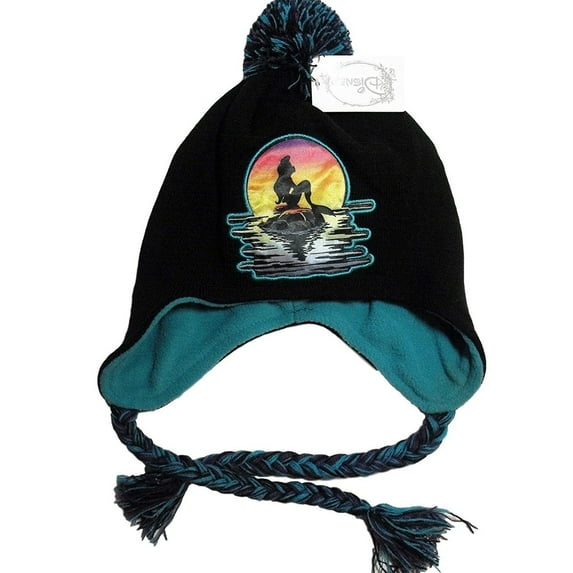 disney's the little mermaid ariel peruvian beanie w/ pom