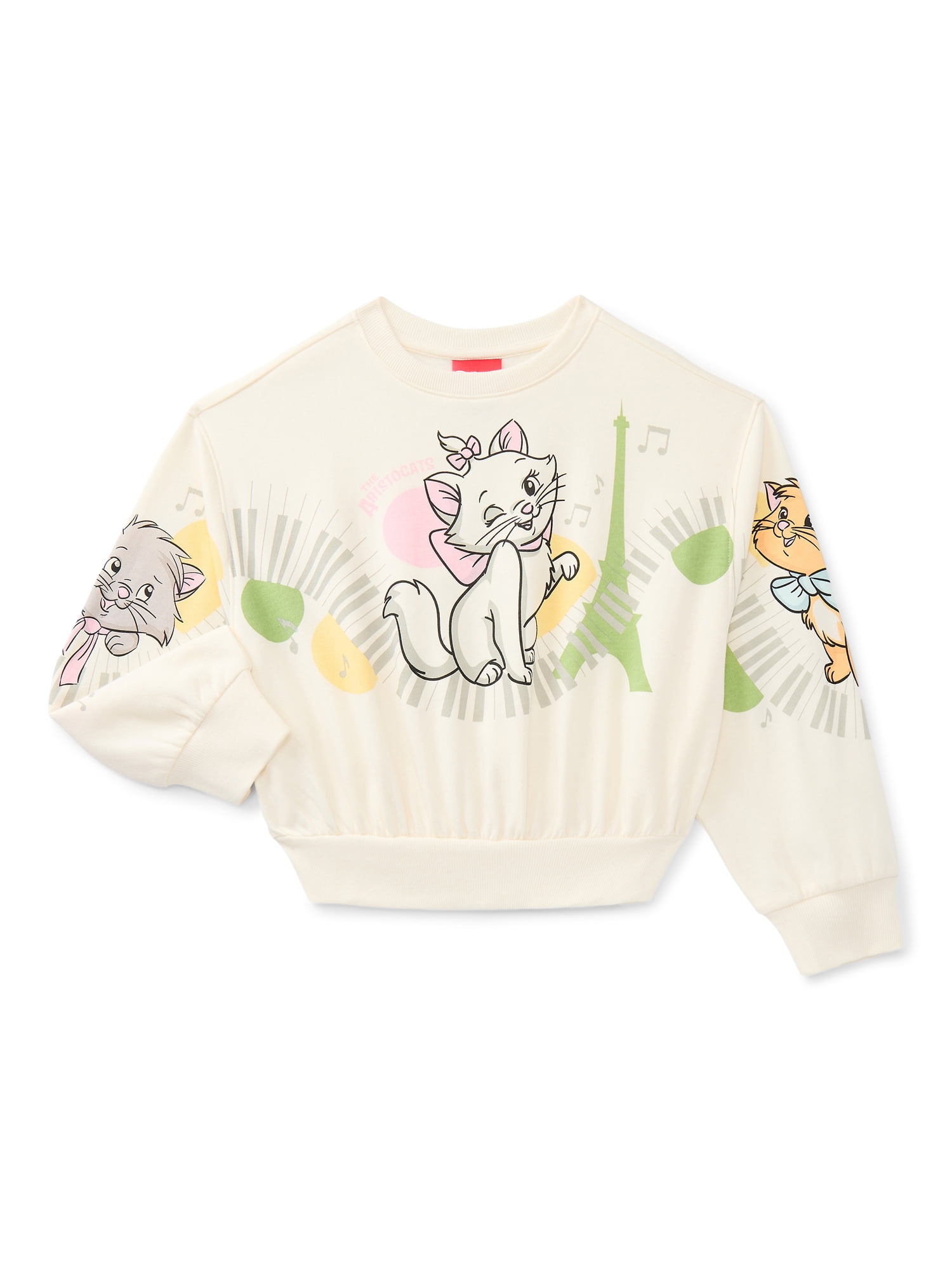Disney's Aristocats Marie Girls Graphic Fleece Crew Pullover, Sizes 4-16