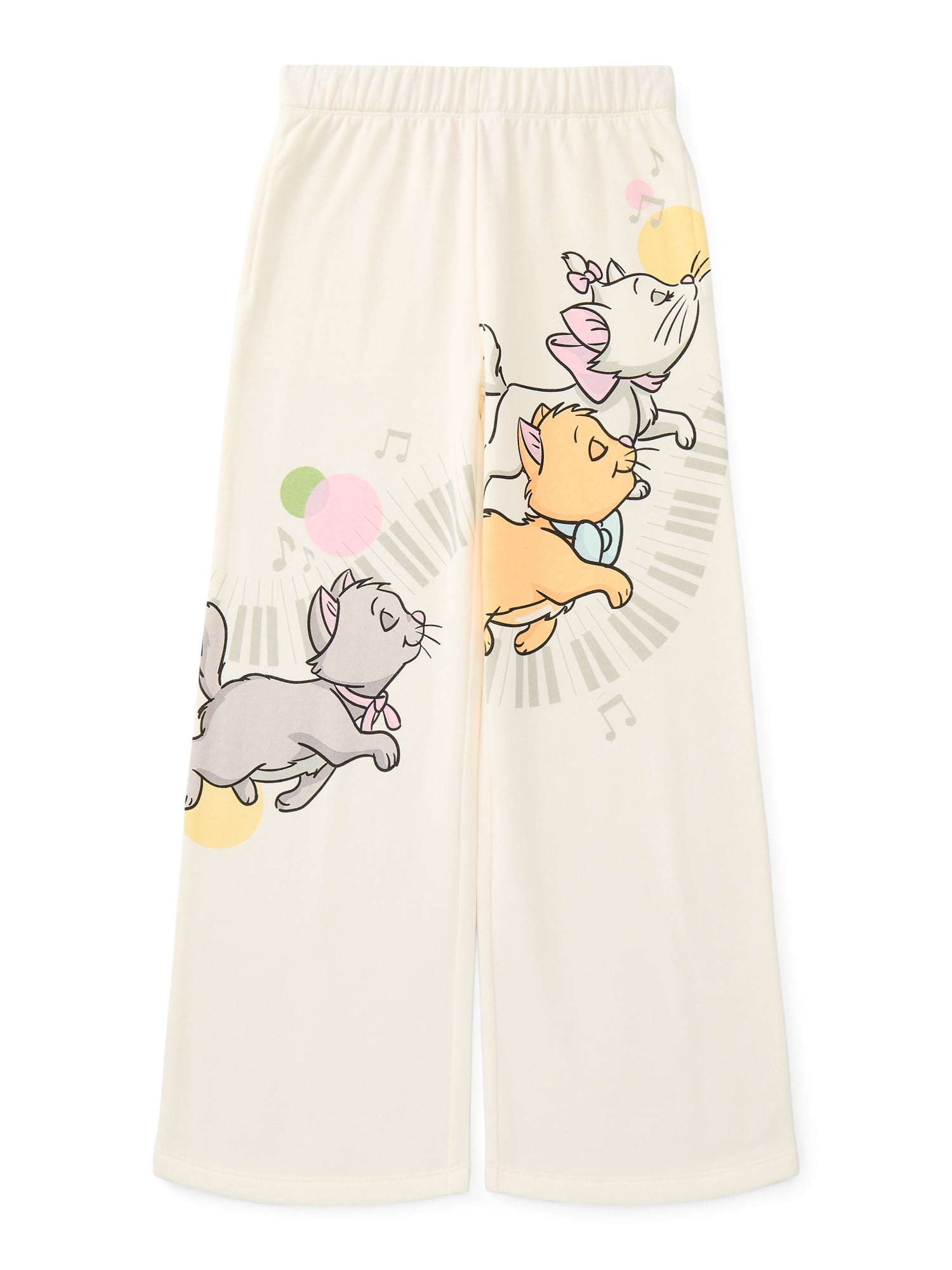 Disney's Aristocats Marie Girls Open Bottom Fleece Jogger Pants, Sizes 4-16