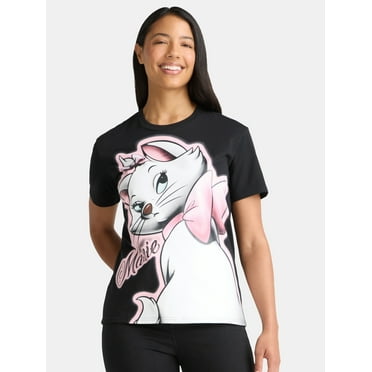 Disney's Women’s Aristocrats Marie Graphic Tee with Short Sleeves, Sizes XXS-2XL