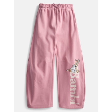 Bambi Disney Bambi Girl’s Fleece Barrel Pants, Sizes 4-16