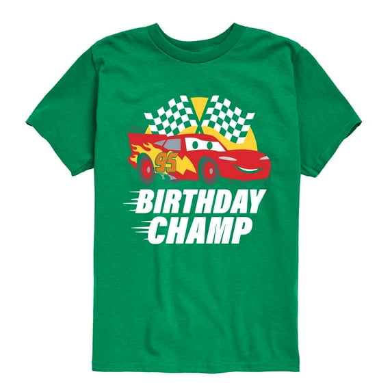 Disney's Cars - Birthday Champ - Boy's Toddler & Youth Short Sleeve Graphic T-Shirt