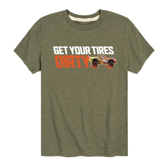 Disney's Cars - Get Your Tires Dirty - Boy's Toddler And Youth Short Sleeve Graphic T-Shirt